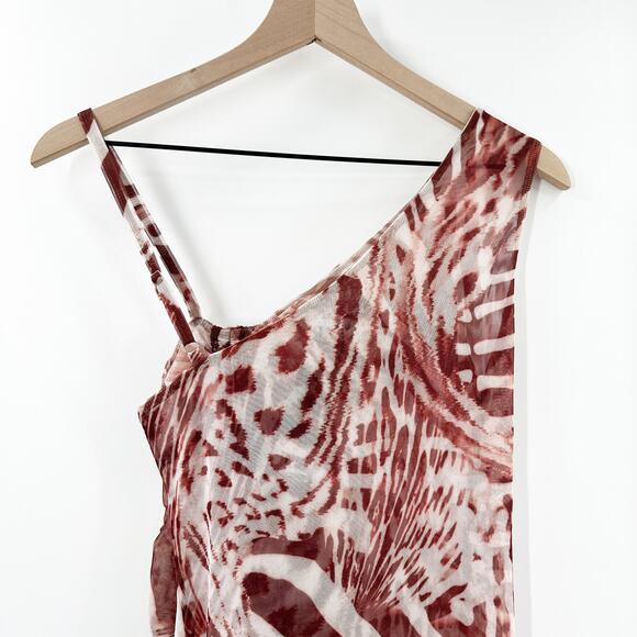 NWT Revolve By DYLN Kaia Mesh Mini Dress in Chocolate Print Size Medium - Picture 6 of 10